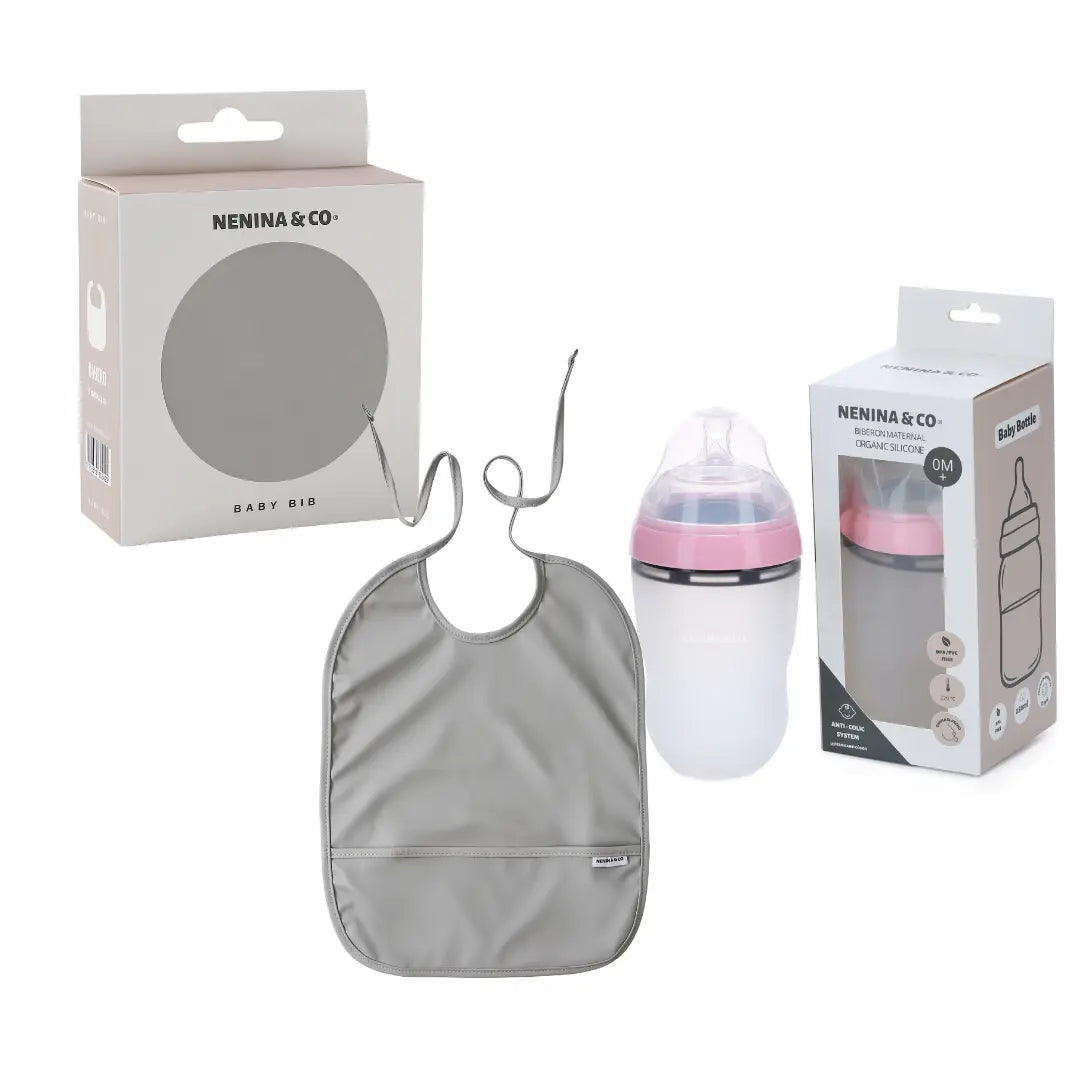 Kit Lactancia Babero + Biberón Nenina & Co