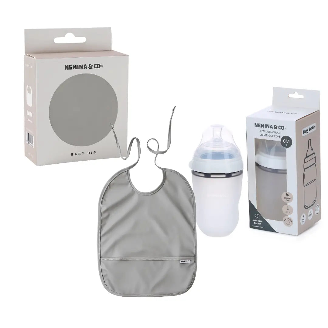 Kit Lactancia Babero + Biberón Nenina & Co