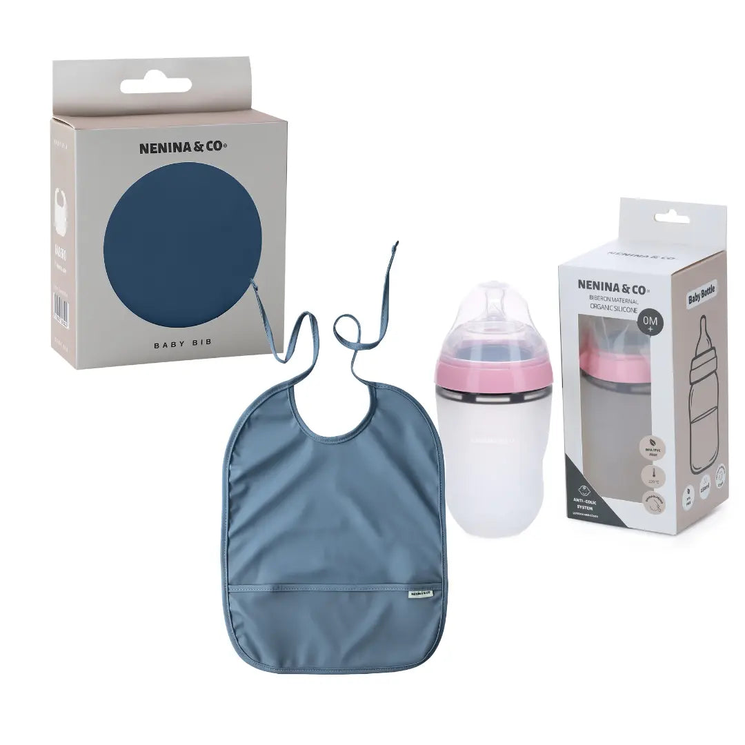 Kit Lactancia Babero + Biberón Nenina & Co