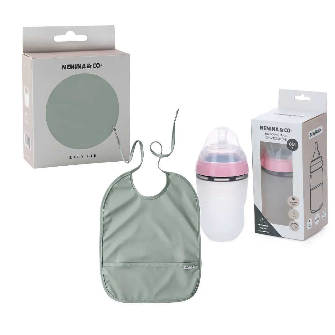 Kit Lactancia Babero + Biberón Nenina & Co