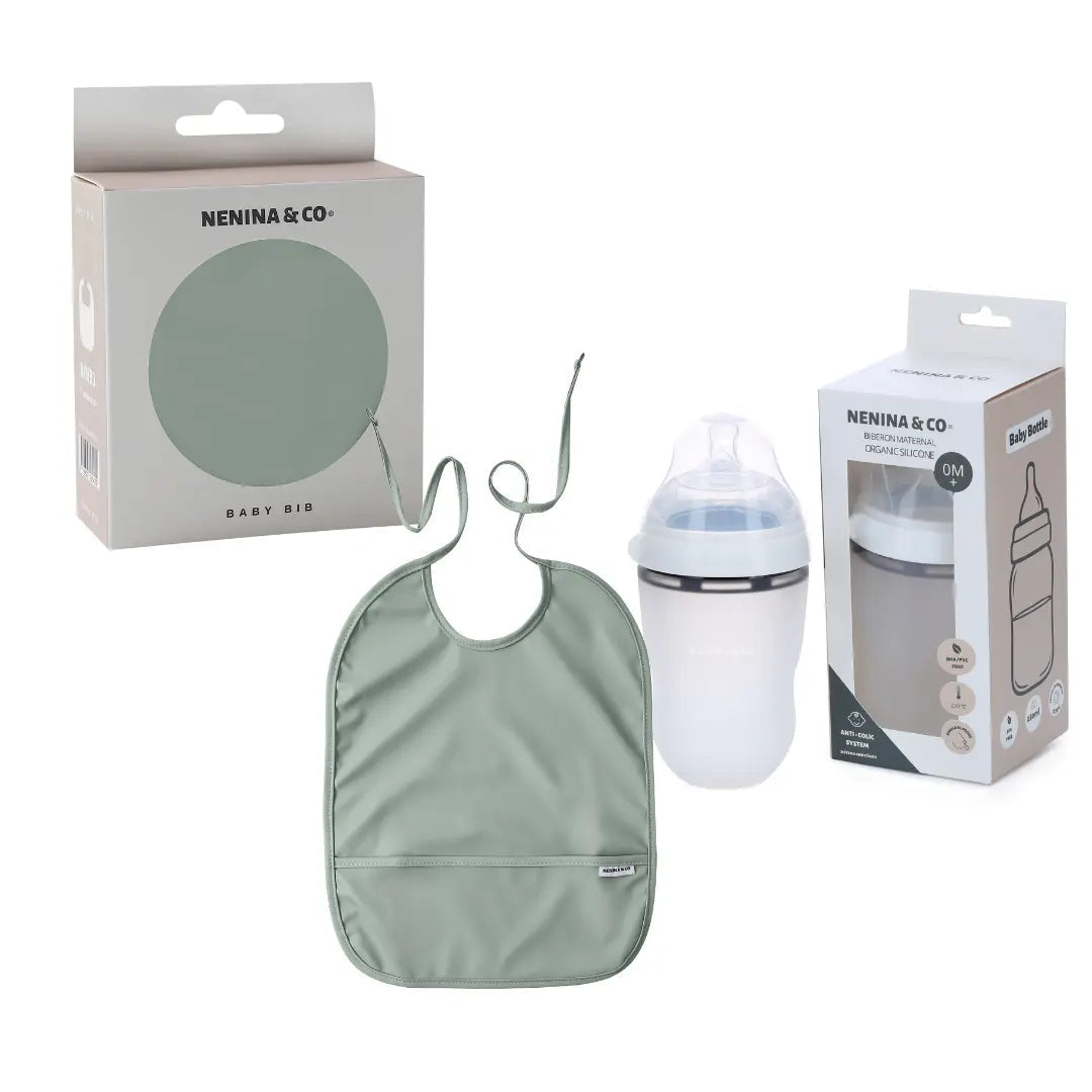 Kit Lactancia Babero + Biberón Nenina & Co