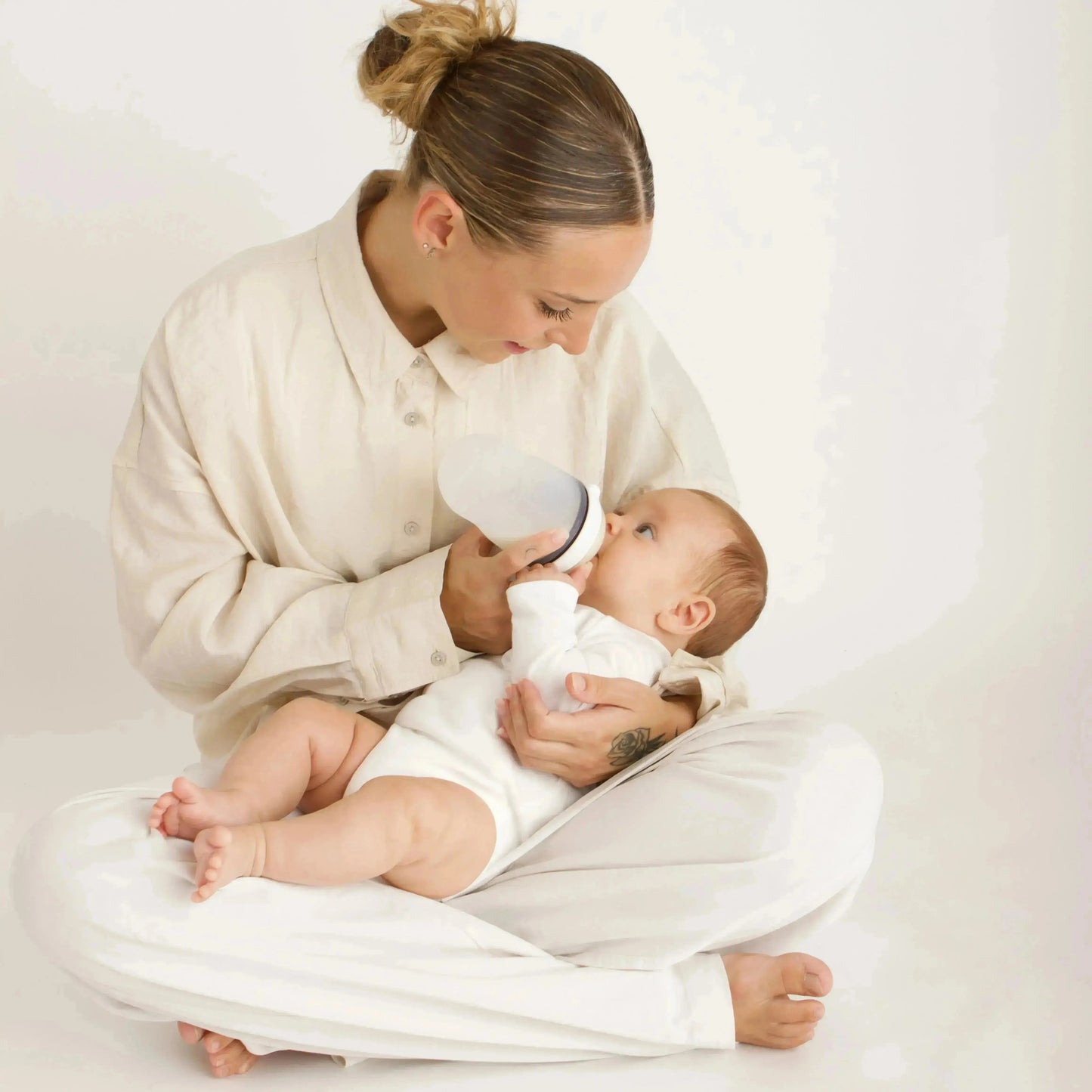 Kit de Biberón y Chupete Clásico con Chupeteros de Algodón para Bebé Recién Nacido | Nenina & Co