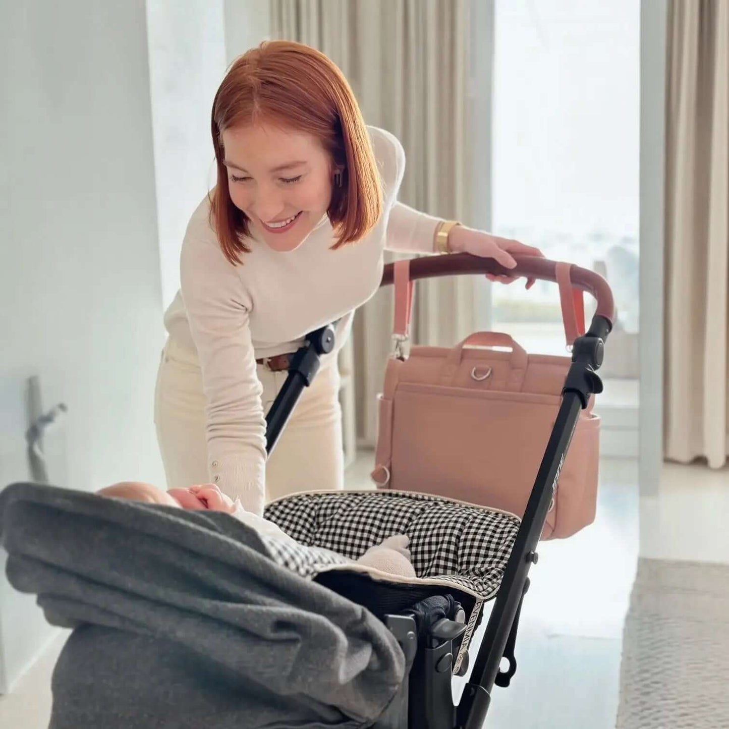 Kit Nacimiento - Bolso Maternal + Cambiador + Neceser + Portadocumento + Guardachupete Mirem By Nenina & Co