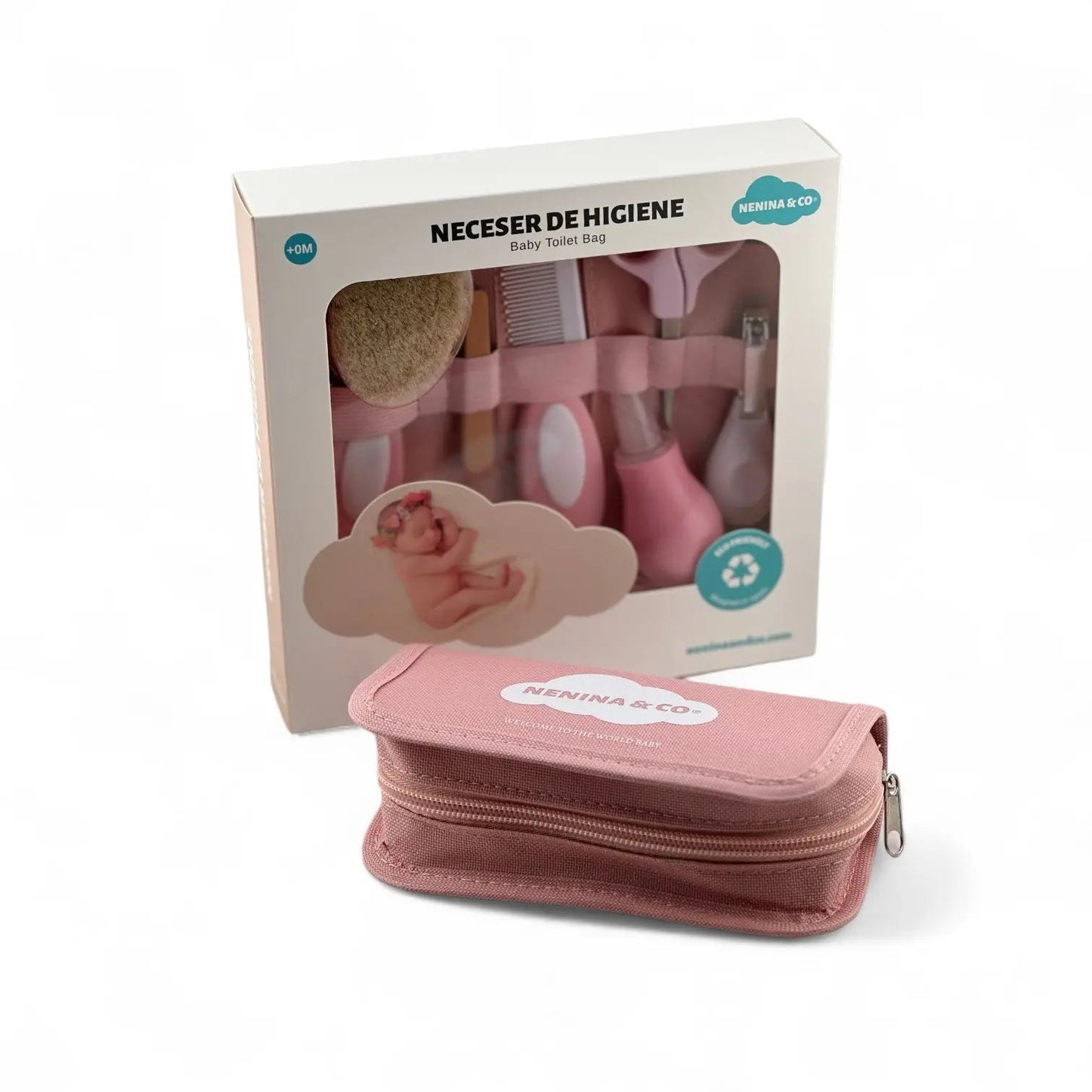 Kit Regalo ideal Neceser de Higiene + Chupete + Chupetero + Guardachupete Nenina & Co