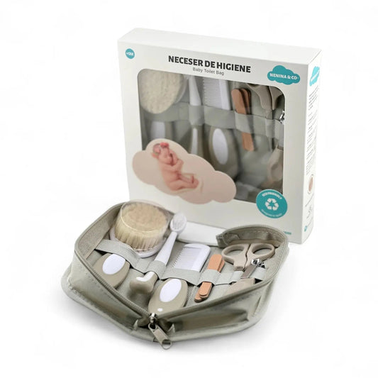 Kit Regalo ideal  Set de higiene + Guardachupete + Chupete + Biberón + Repuesto de 4 tetinas Nenina & Co
