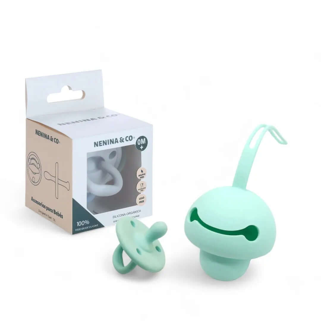 Kit Regalo ideal  Set de higiene + Guardachupete + Chupete + Biberón + Repuesto de 4 tetinas Nenina & Co