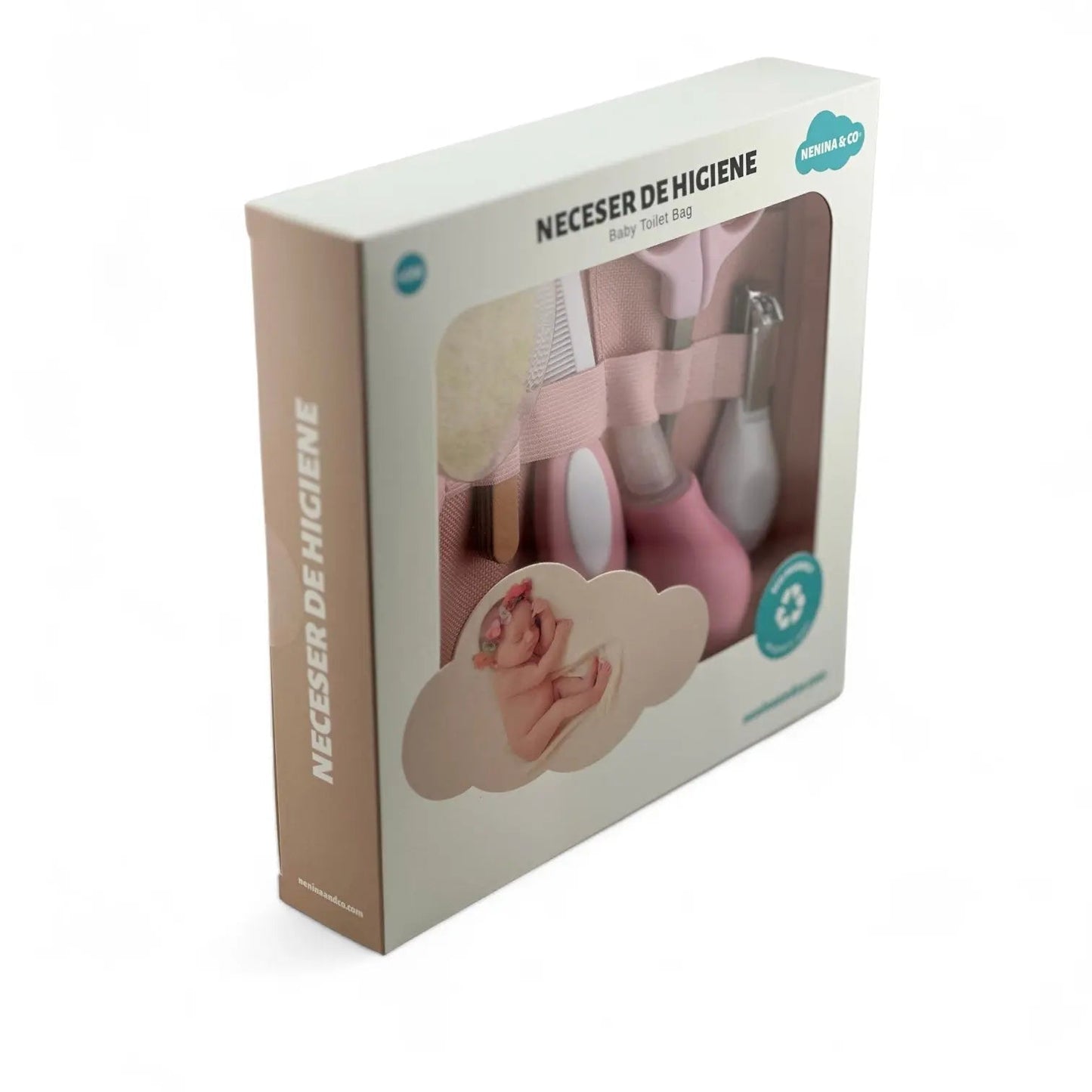 Kit Regalo ideal  Set de higiene + Guardachupete + Chupete + Biberón + Repuesto de 4 tetinas Nenina & Co