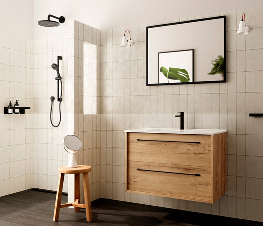 conjunto mueble de baño LENNOX con lavabo y espejo Bathme
