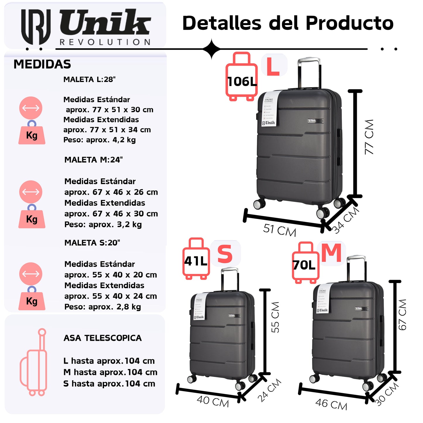 MALETA MEDIANA VIGO EXTENSIBLE TSA ECO 67CM
