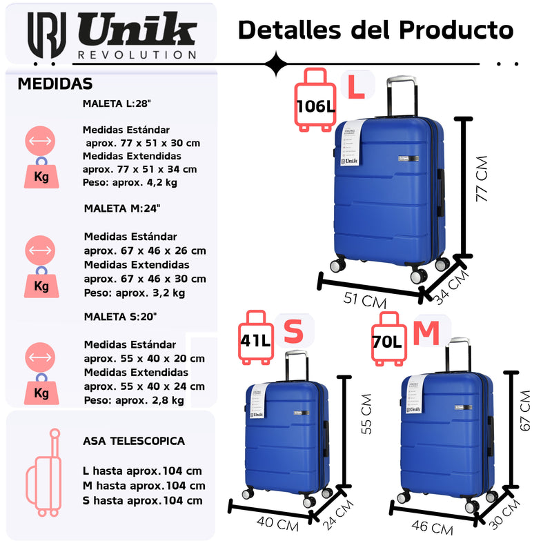 MALETA GRANDE VIGO EXTENSIBLE TSA ECO 77CM