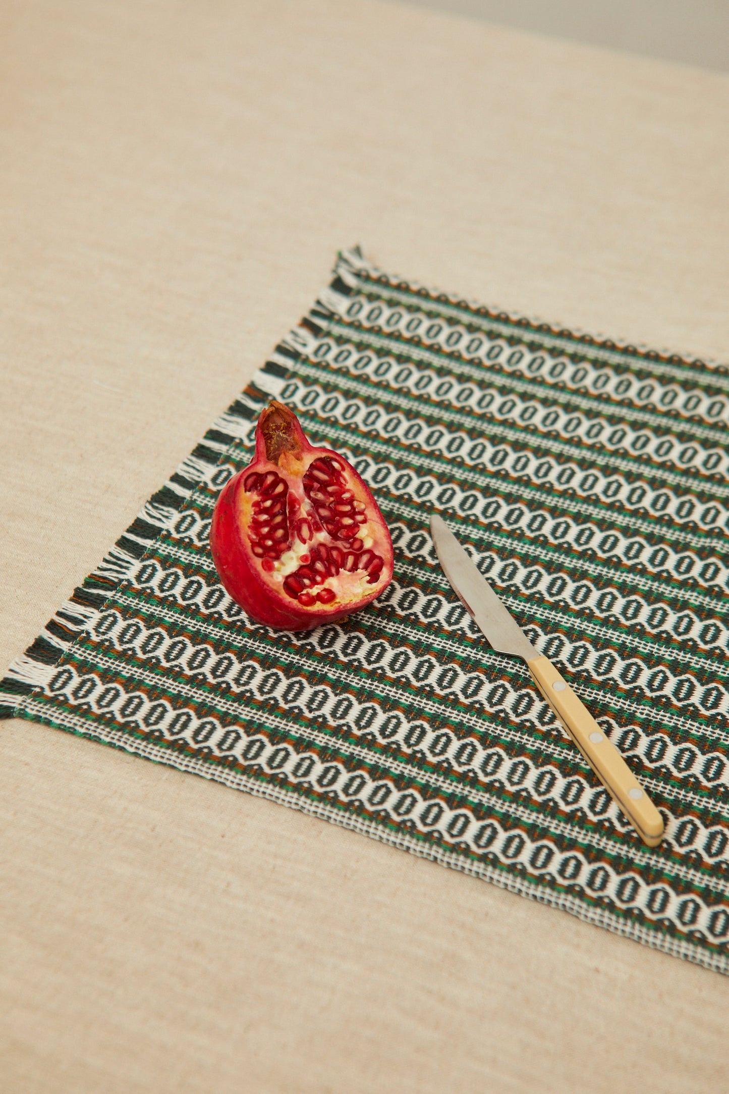 Mantel individual ojo de perdiz verde retro (pack de 2)