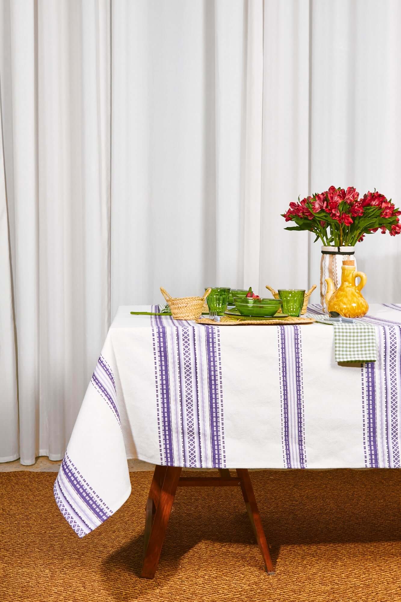 Mantel alpujarra tonos malva