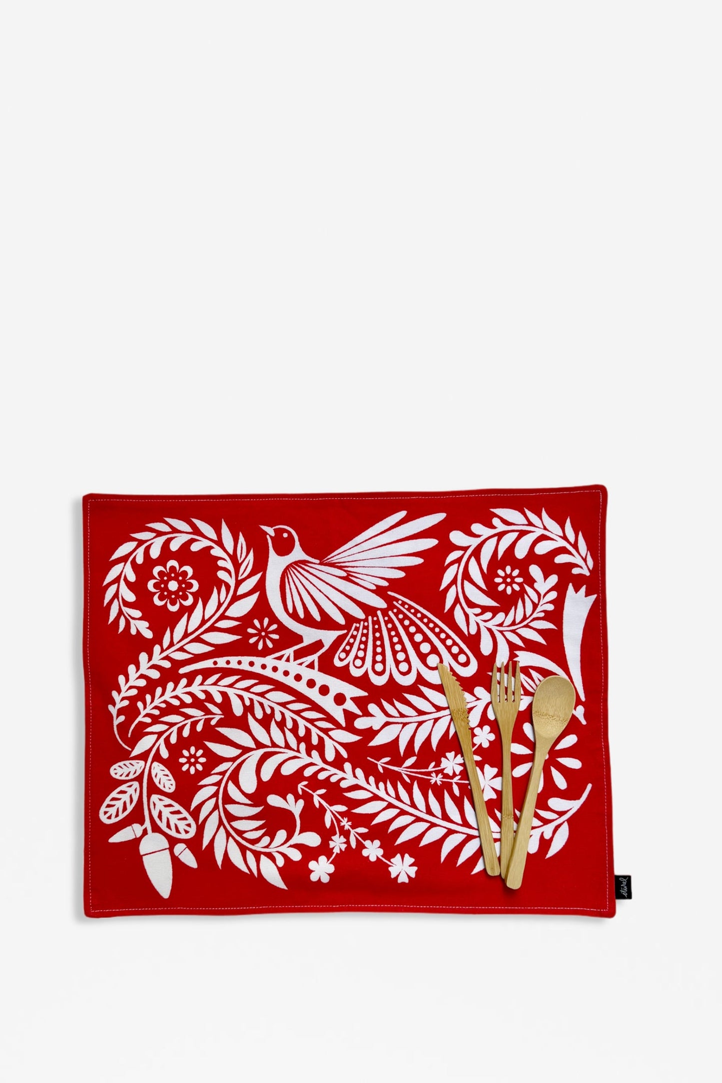 Mantel individual reversible folklore rojo (pack de 2)