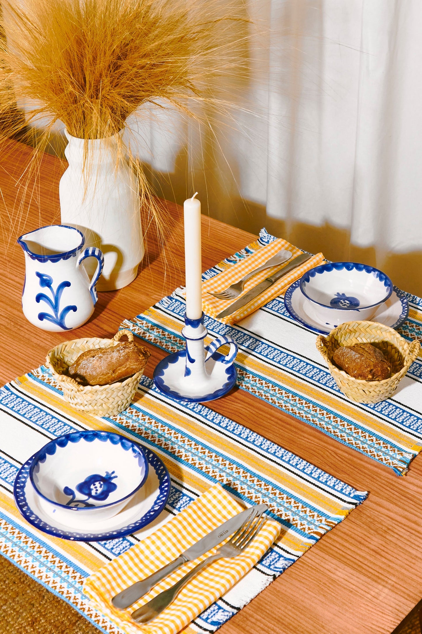 Mantel individual tejido morellano azul (pack de 2)