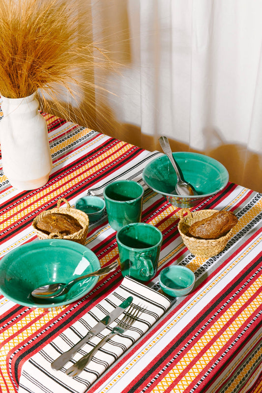 Mantel tejido morellano rojo