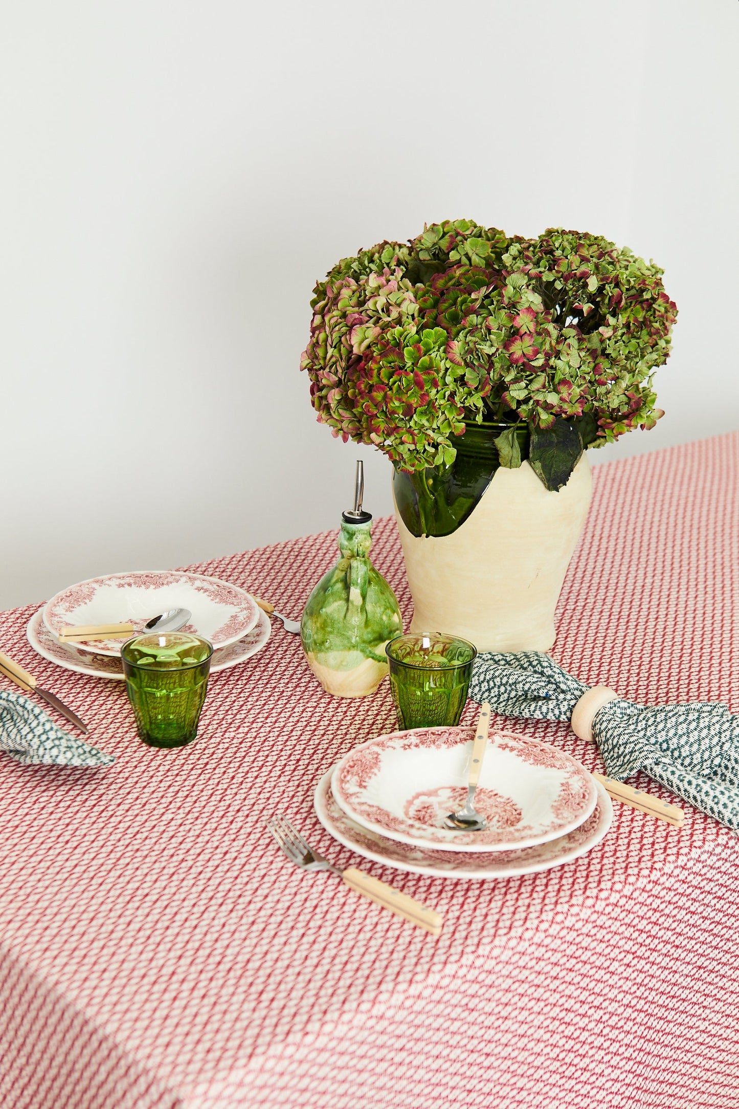 Mantel ojo de perdiz granate