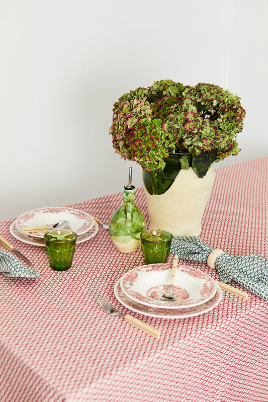 Mantel ojo de perdiz granate