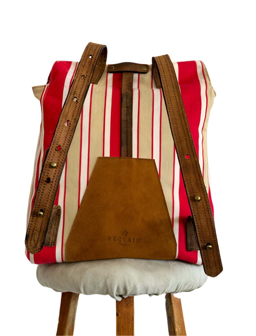 Mochila Soller – Tejido Vintage de Colchón a Rayas | Pieza Única