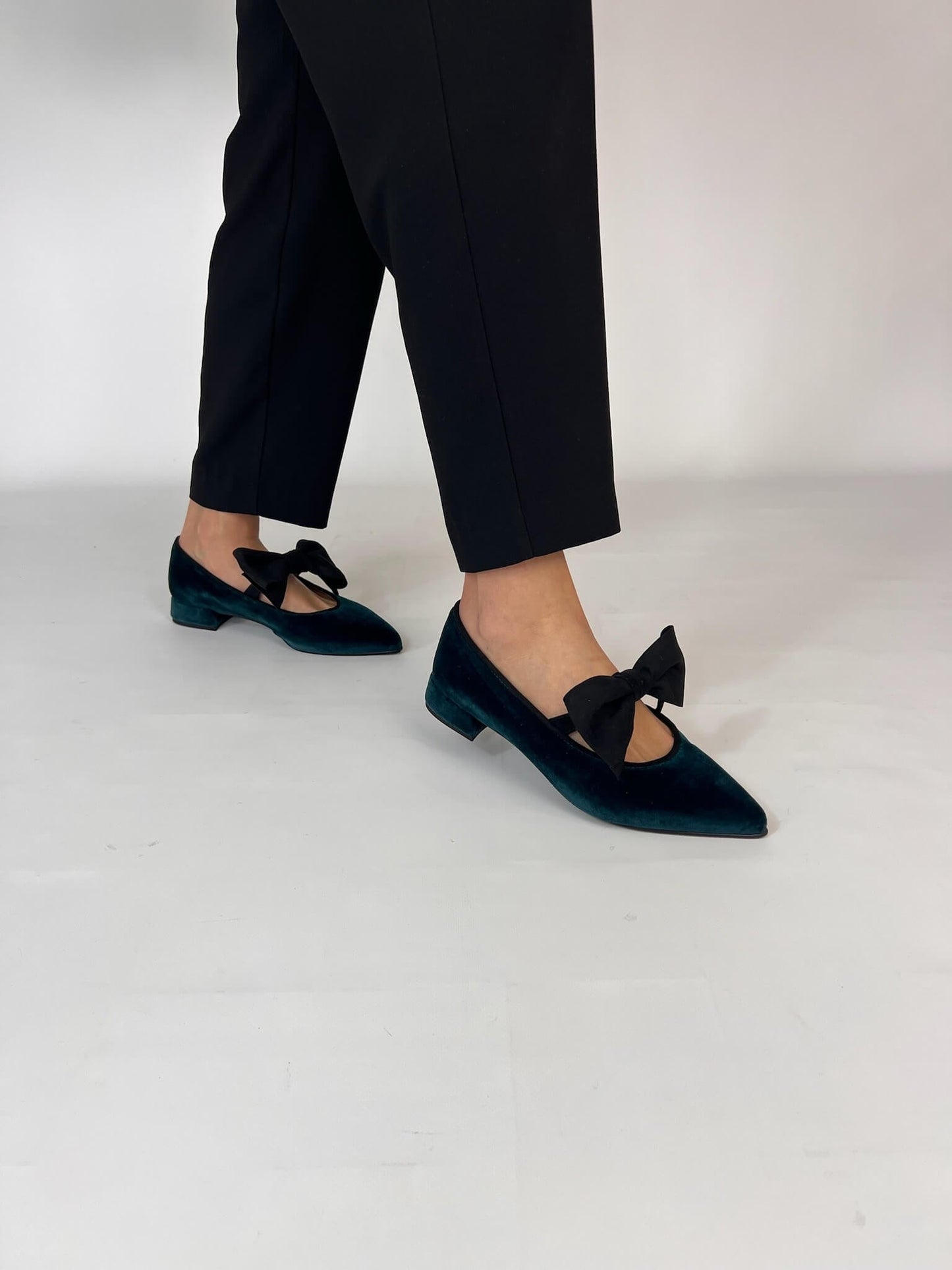 Bailarinas Lucrecia de terciopelo verde