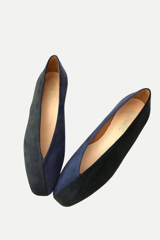 Bailarinas bicolor negro y azul marino
