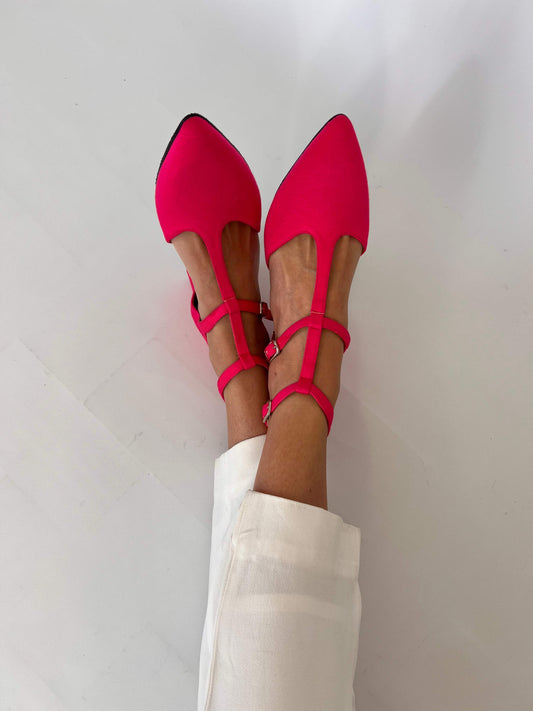 Tacón midi Bambú Rosa