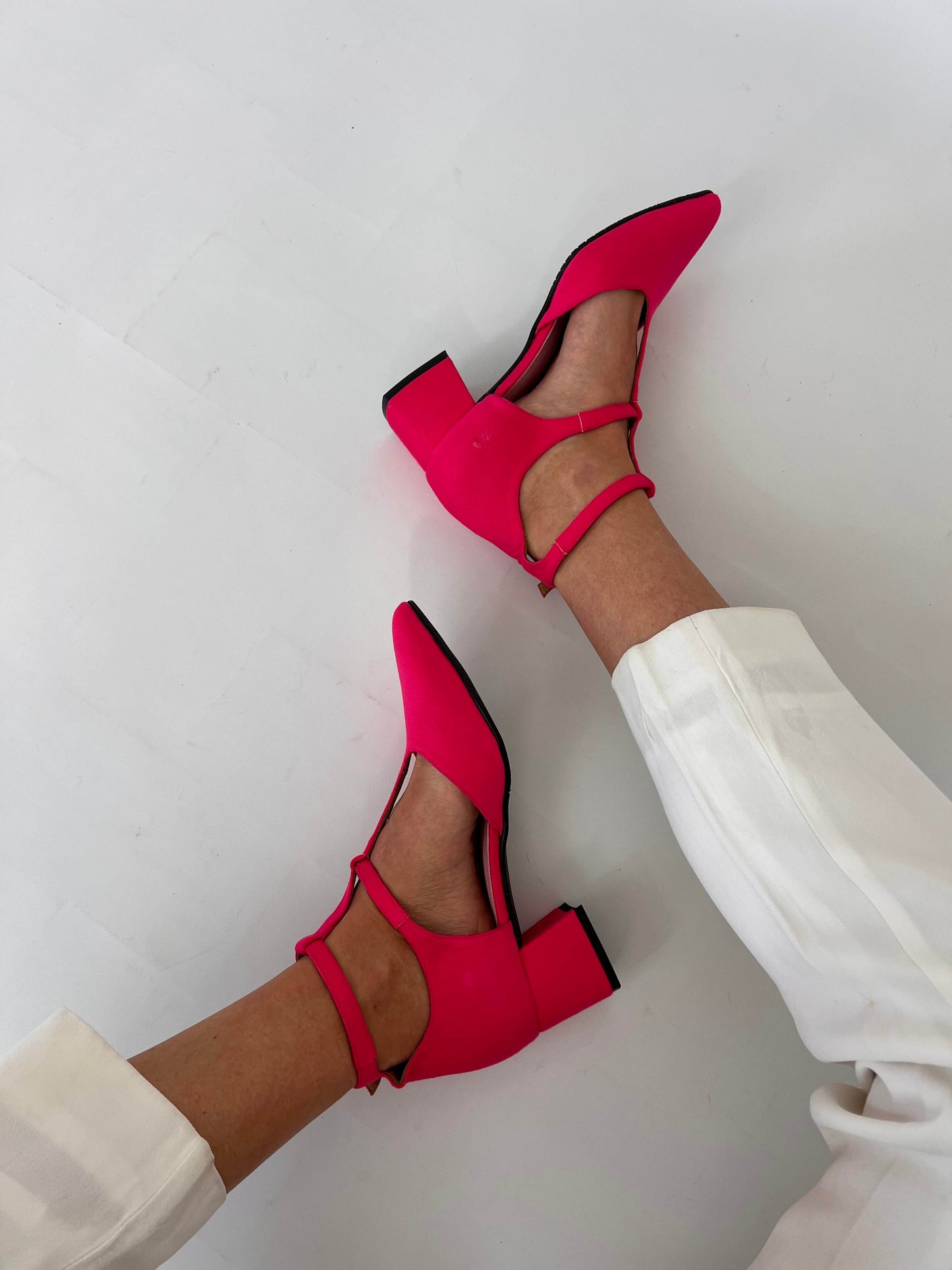 Tacón midi Bambú Rosa