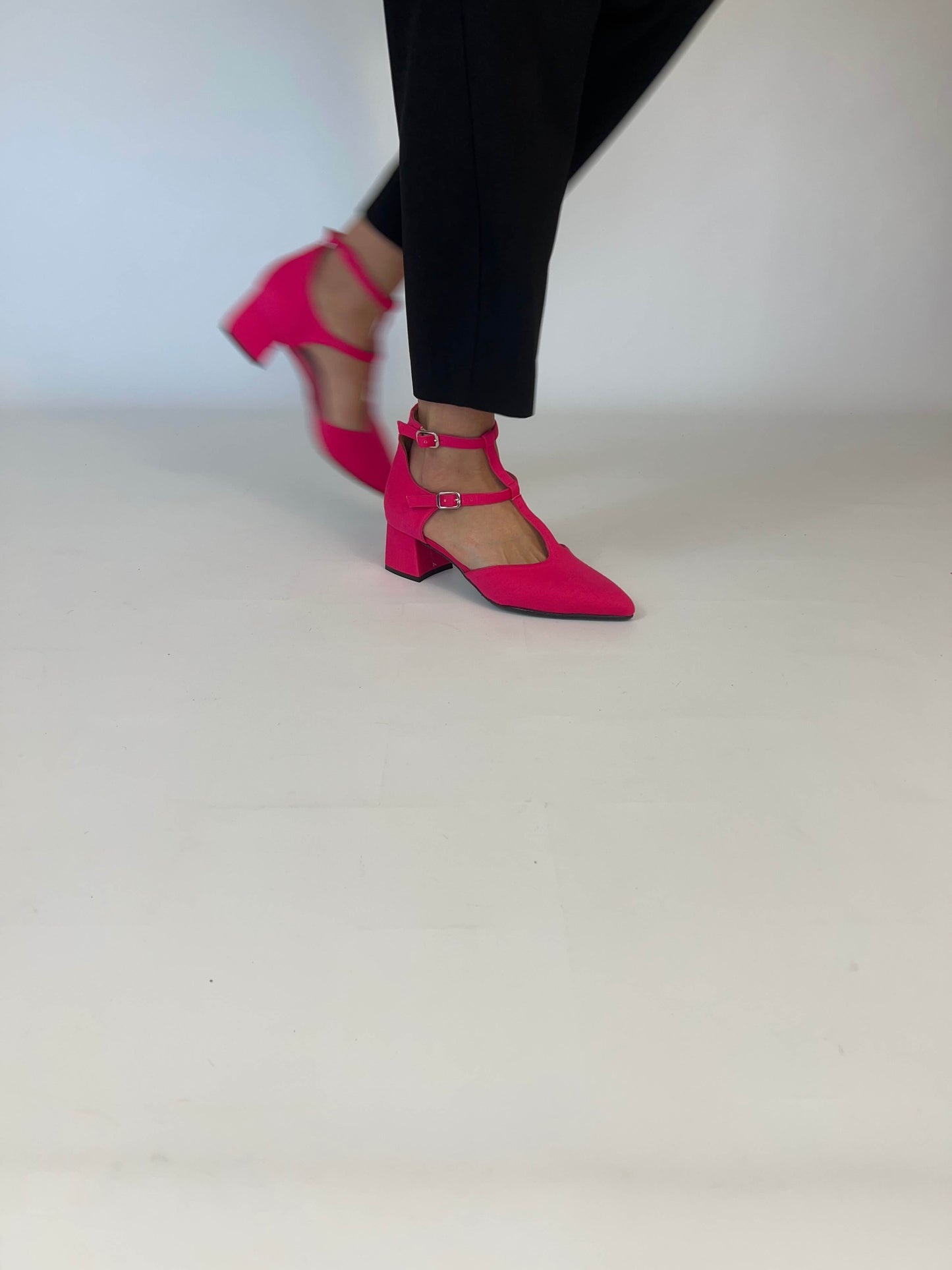 Tacón midi Bambú Rosa