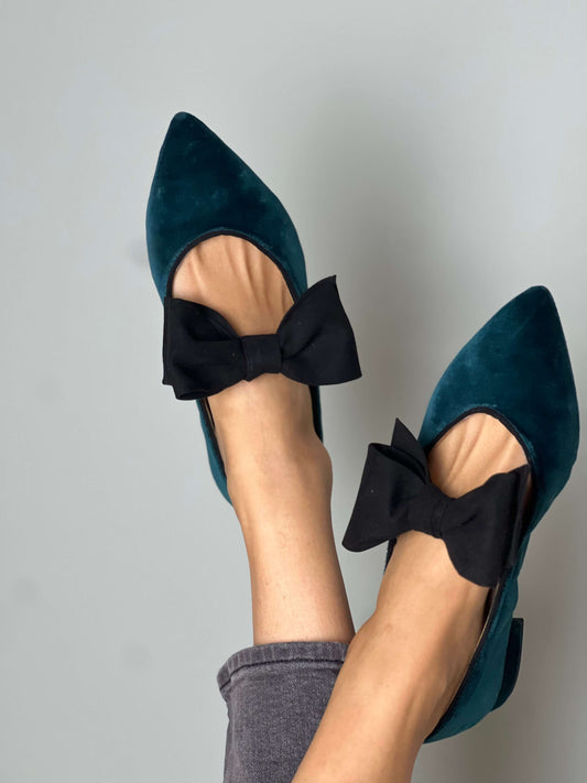 Bailarinas Lucrecia de terciopelo verde