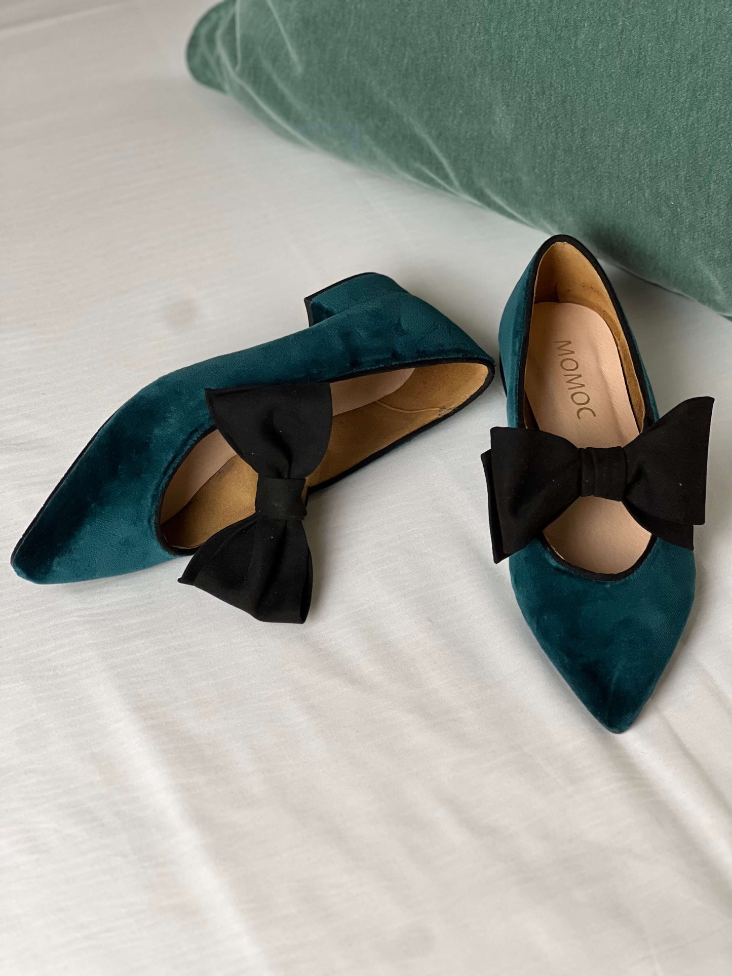Bailarinas Lucrecia de terciopelo verde