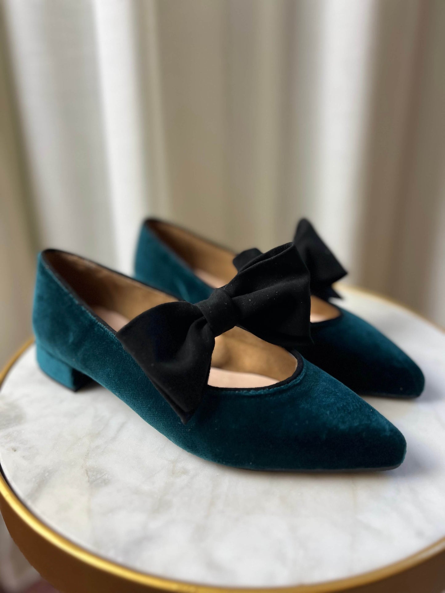 Bailarinas Lucrecia de terciopelo verde