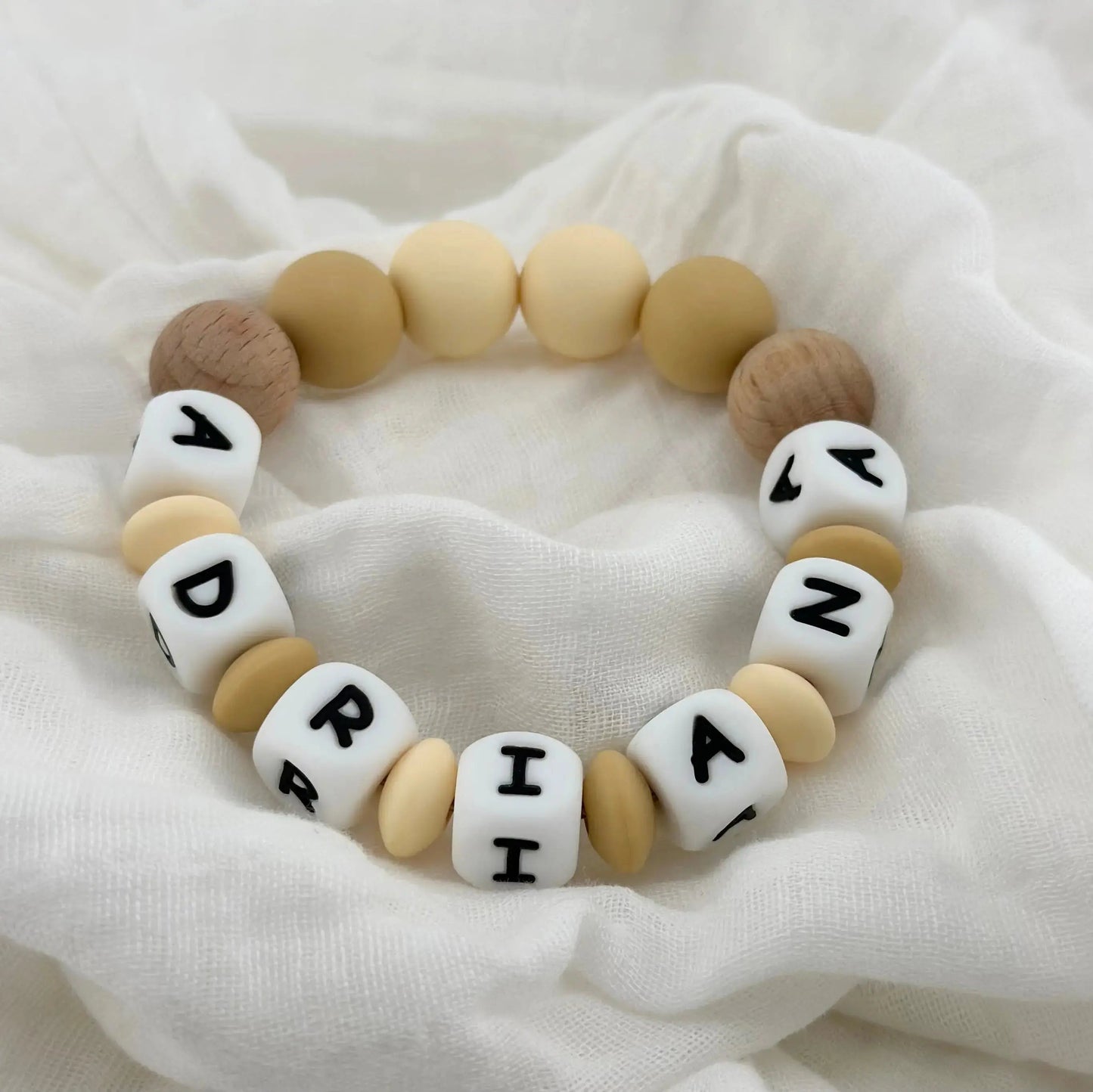 Mordedor Personalizado con Nombre en Silicona Orgánica | Nenina & Co