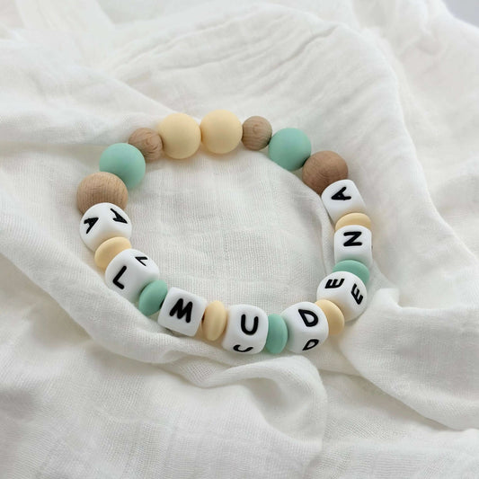 Mordedor Personalizado con Nombre en Silicona Orgánica | Nenina & Co