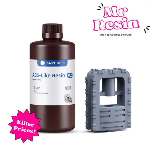 Resina ABS-like V2 lavable al agua 1kg para impresora 3D gris