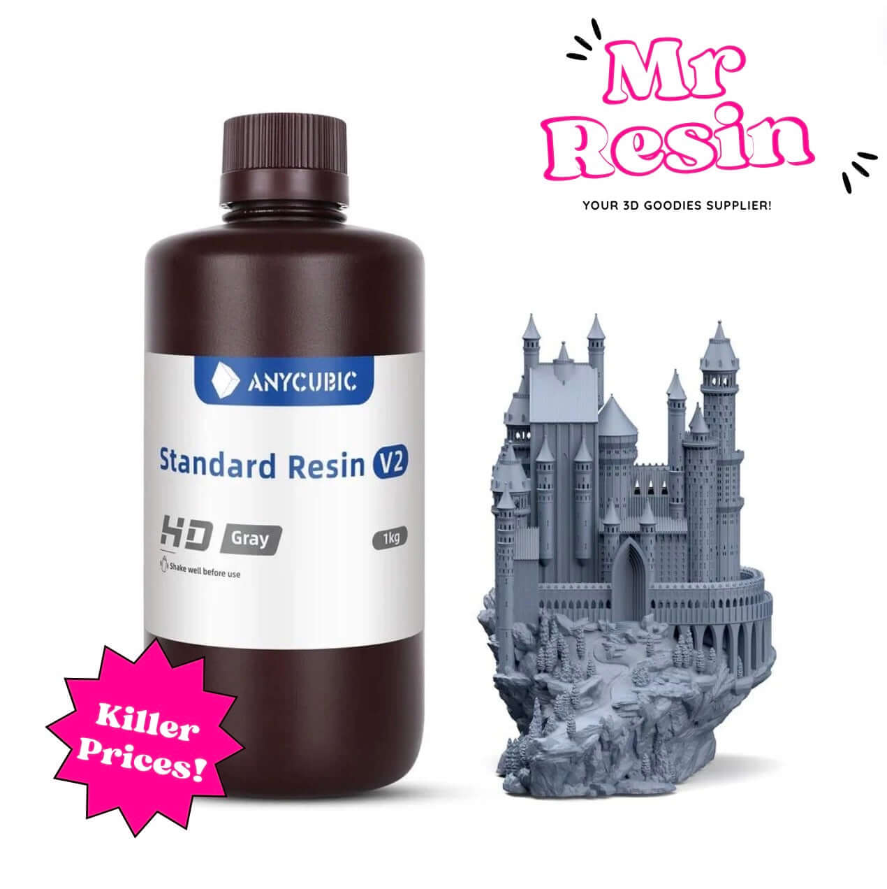 Resina para Impresora 3D Anycubic V2 HD 1Kg - Alta Definición