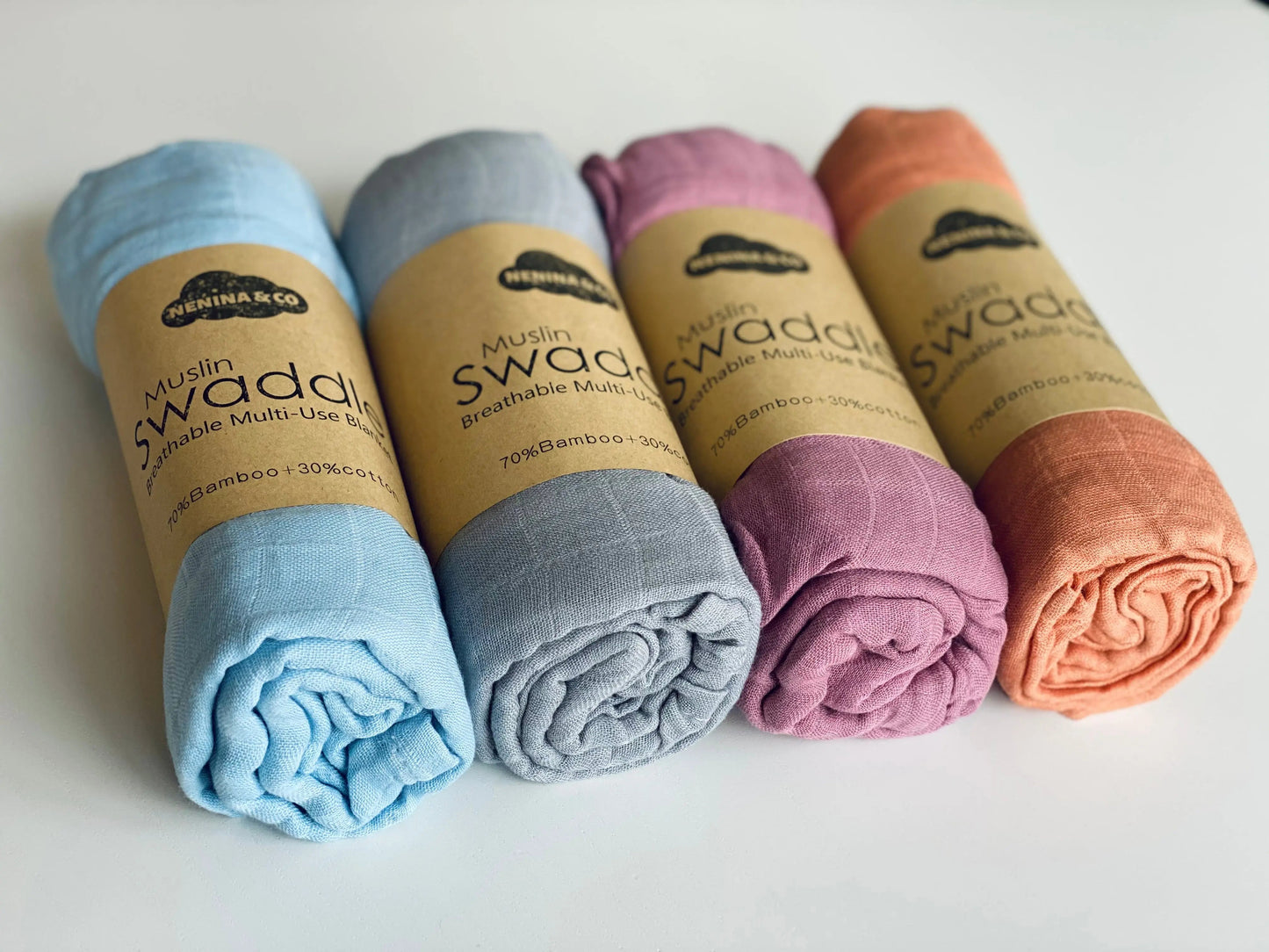 Muselina Salmón 70% Bamboo +30 % Algodón Nenina & Co