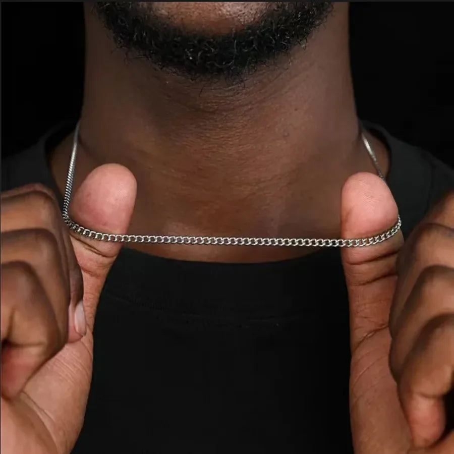 Collar Cenit · Collar cadena plateada de acero inoxidable