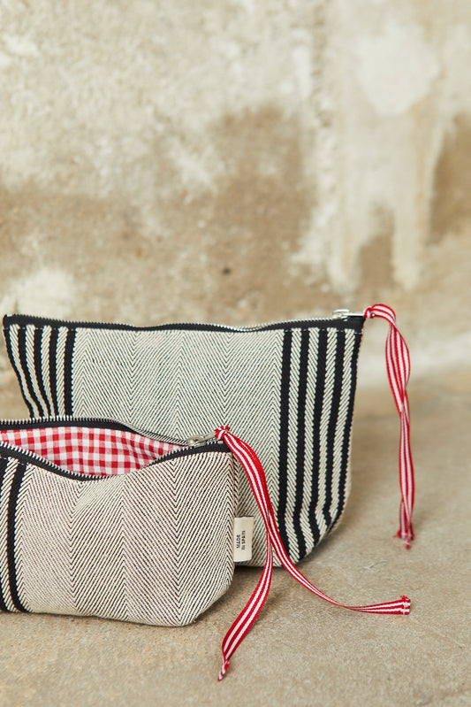 Neceser/estuche sarga de burgos negro