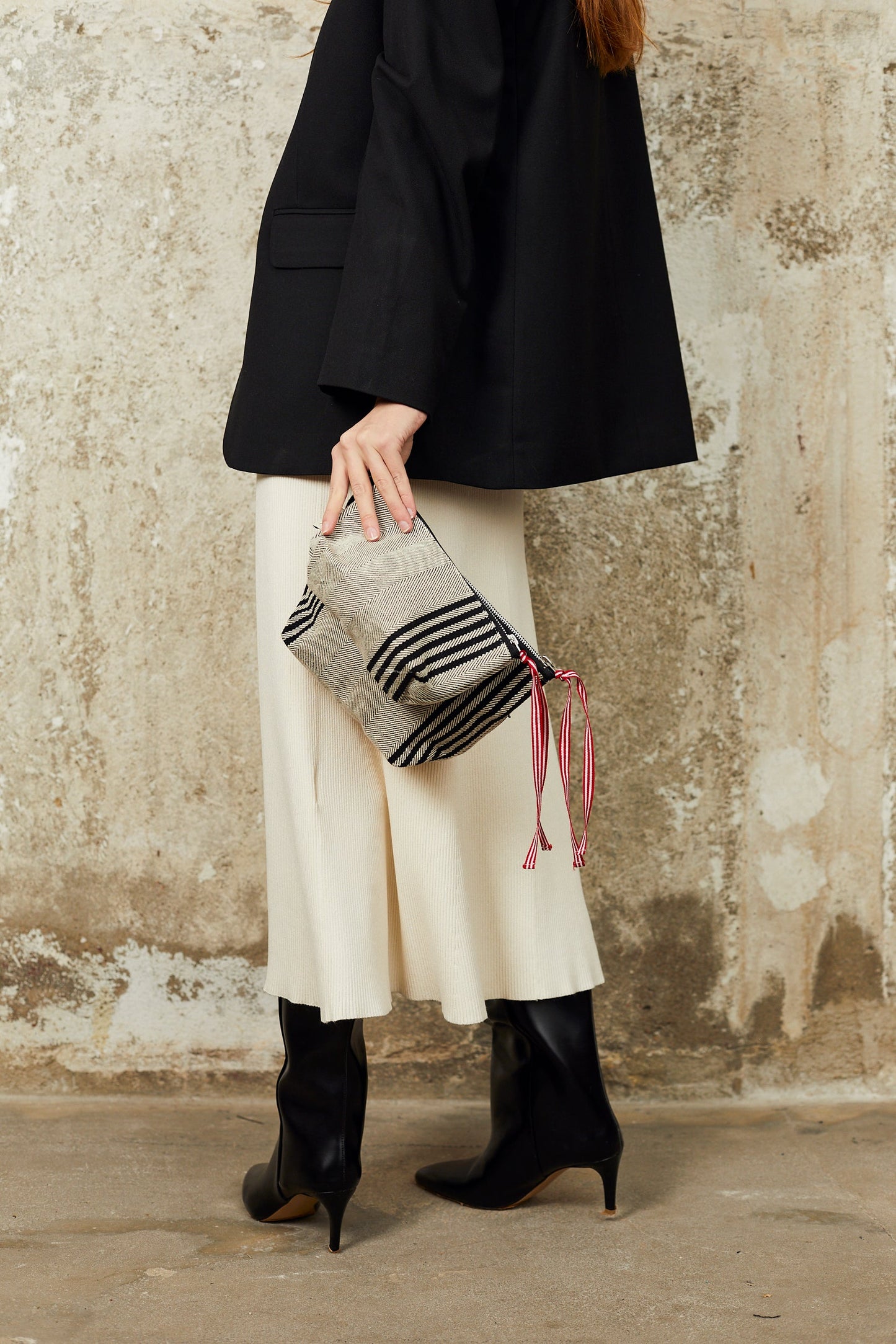 Neceser/estuche sarga de burgos negro