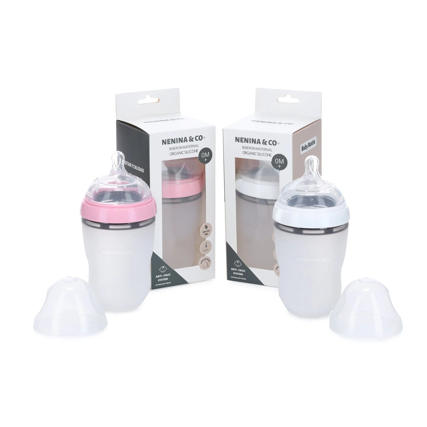 Nuevo Biberon de Silicona Dusty White Nenina & Co