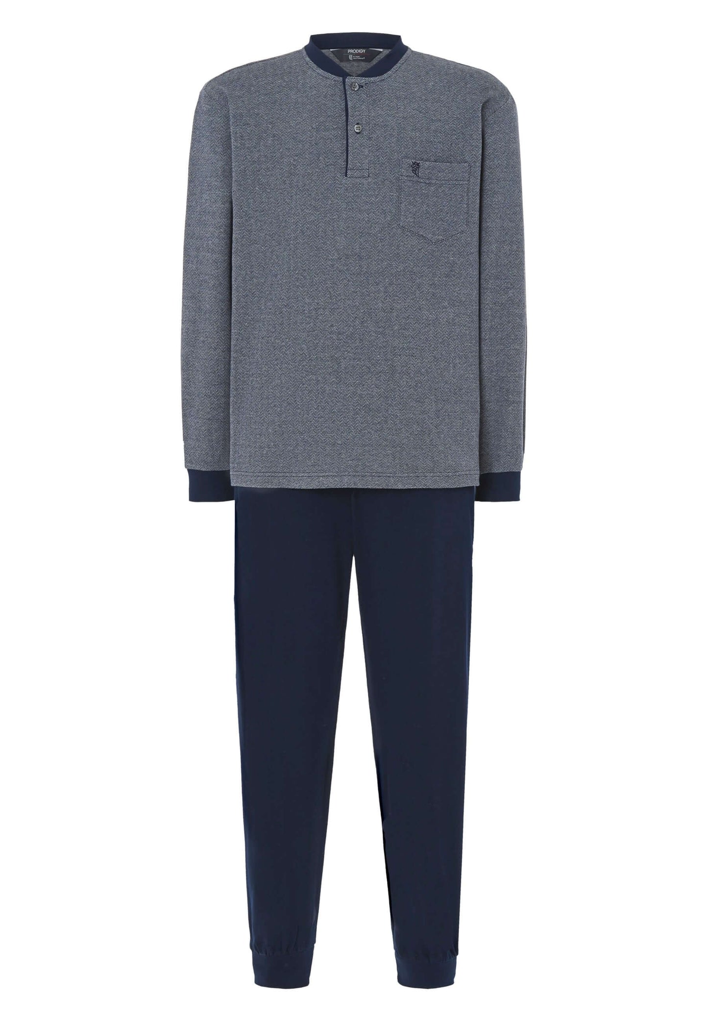 Pijama Hombre Invierno Premium Tapeta Algodón Punto - Azul 55022_22