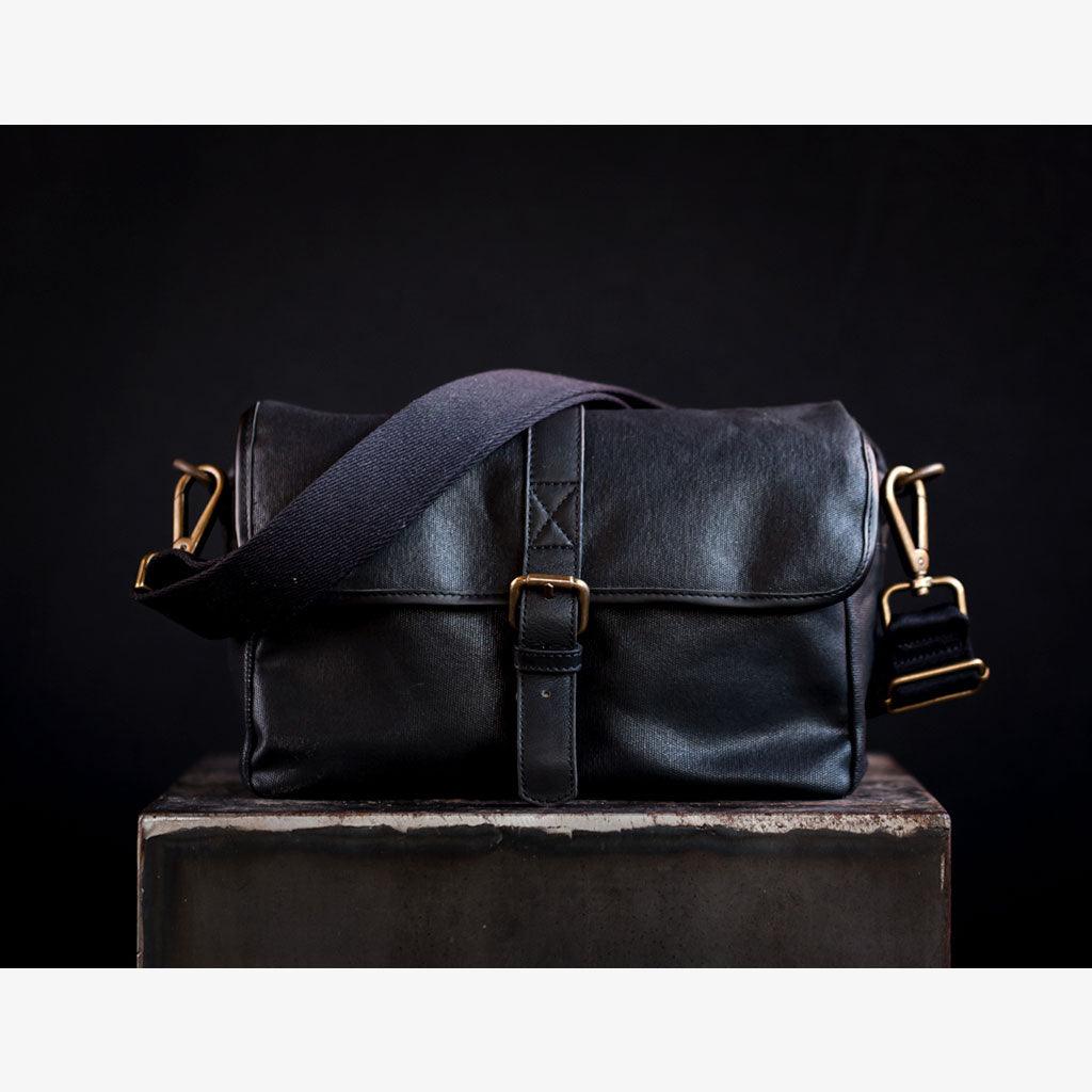 Black Waxed Canvas Camera Bag
