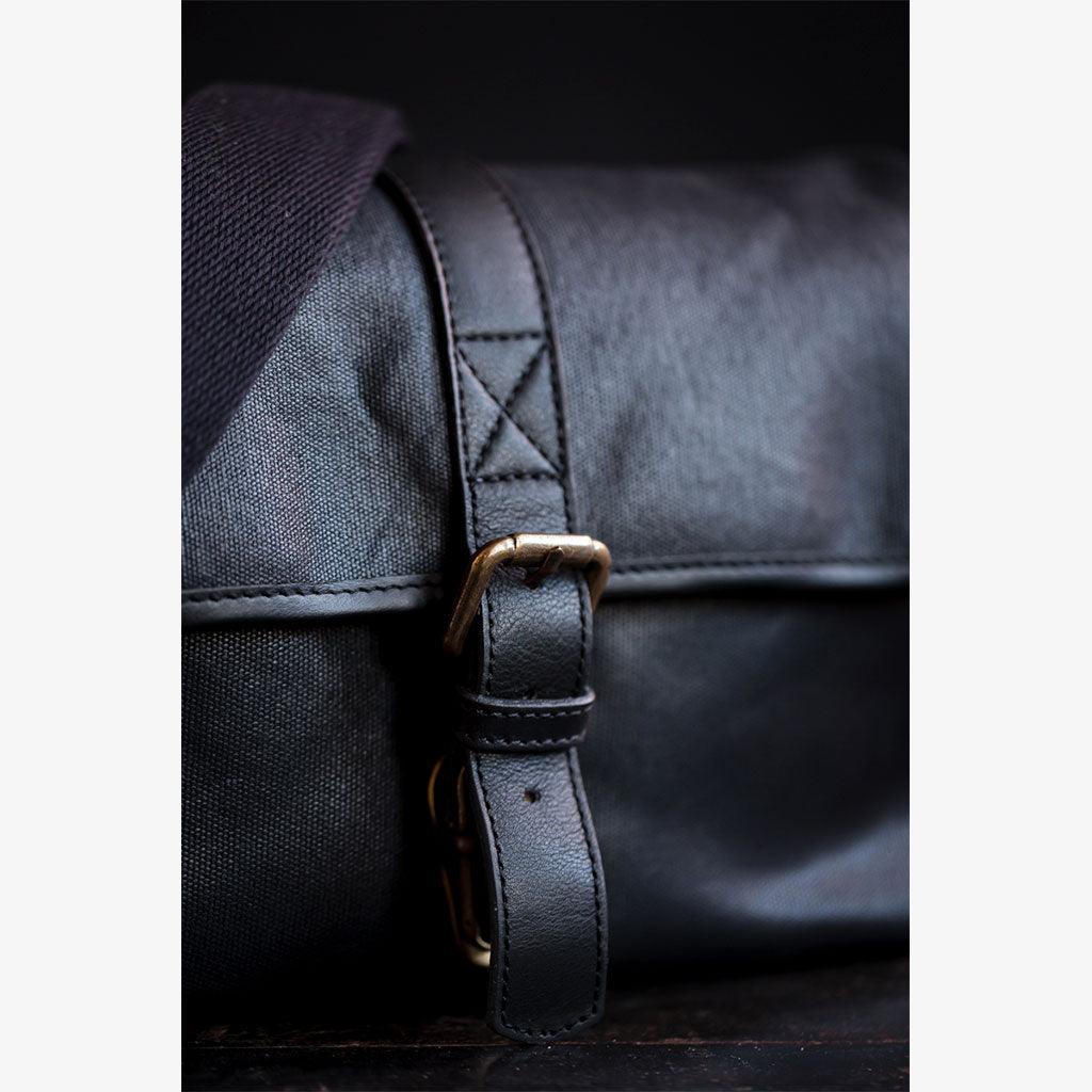 Black Waxed Canvas Camera Bag