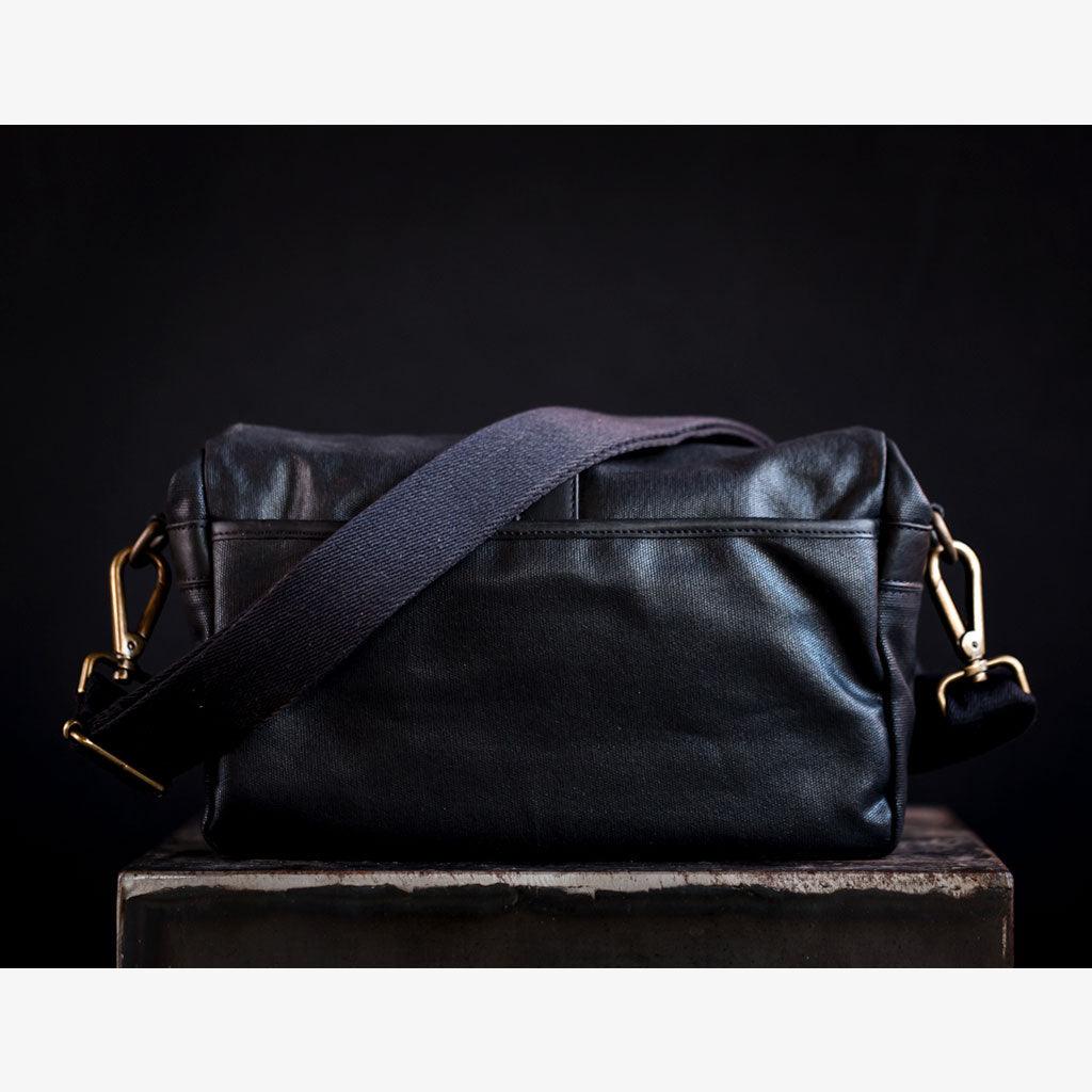 Black Waxed Canvas Camera Bag
