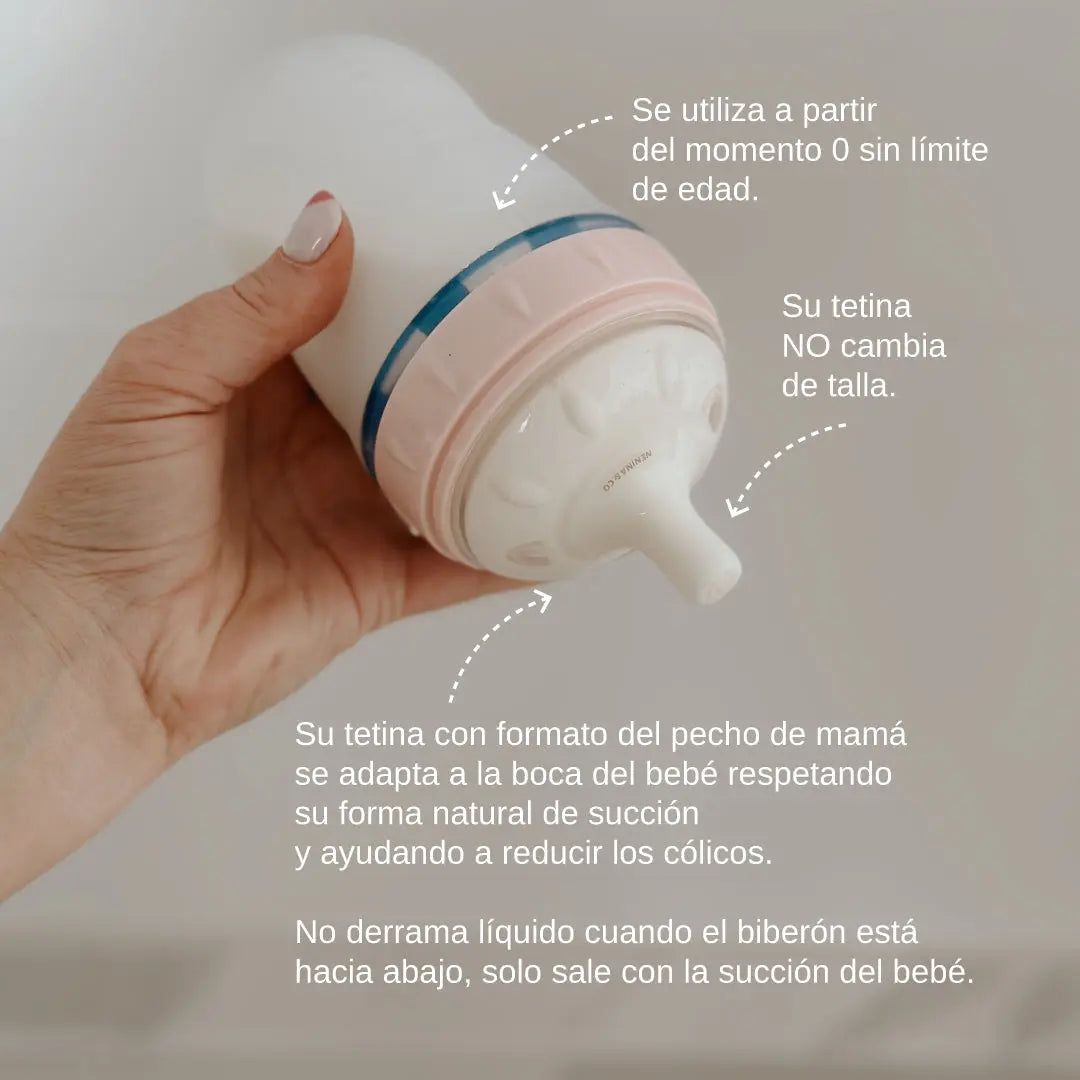 Pack 2 Biberones de Silicona Orgánica Nenina & Co - Flujo regulable