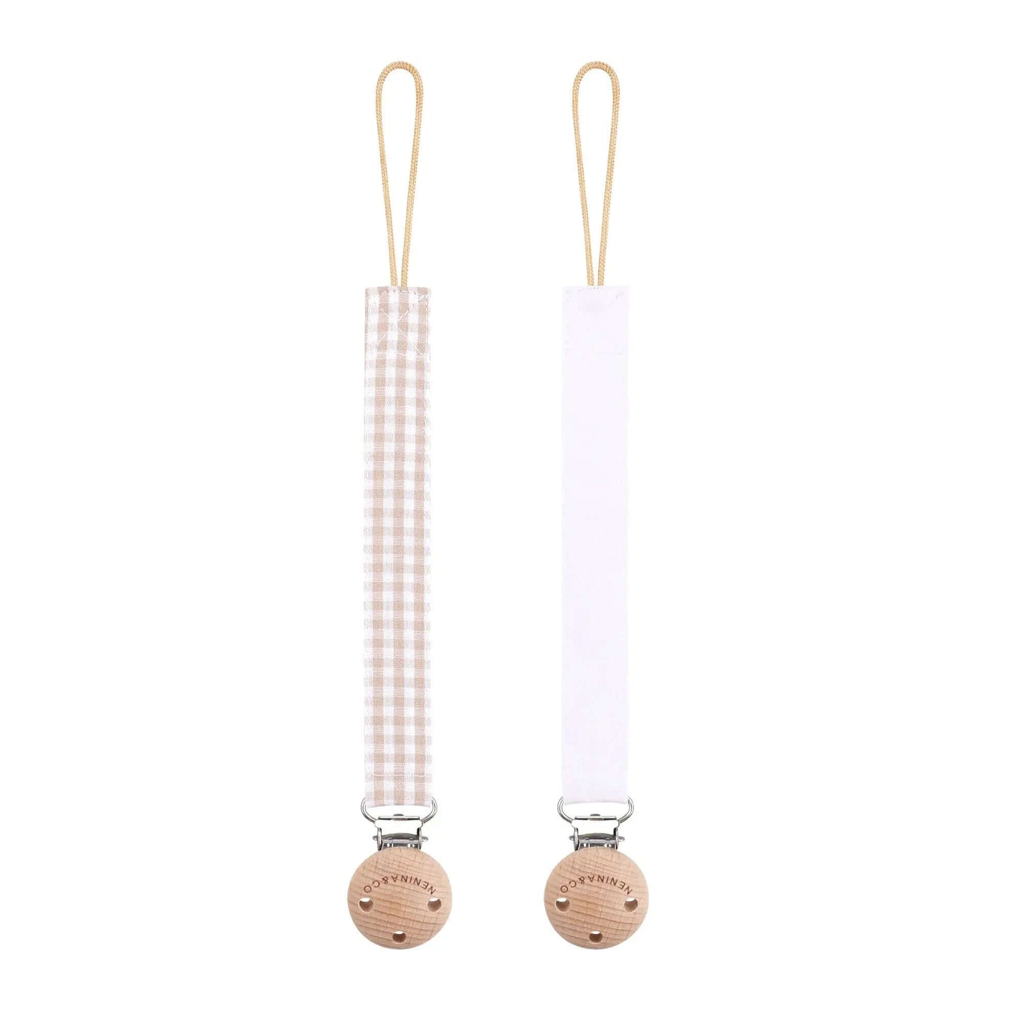 Pack 2 Chupeteros DIAMOND beige + white By Nenina & Co