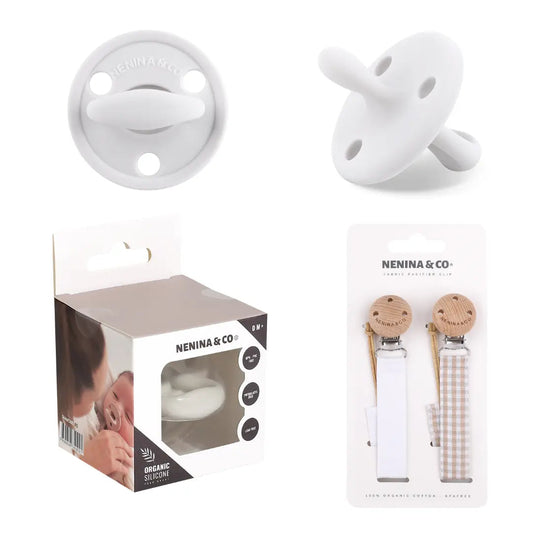 Pack 2 Chupeteros + 1 Chupete DIAMOND FS By Nenina & Co Beige