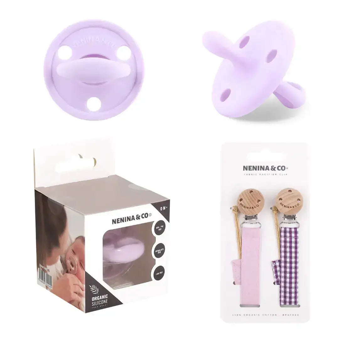 Pack 2 Chupeteros + 1 Chupete DIAMOND By Nenina & Co Gris