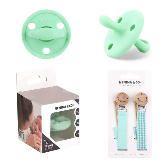 Pack 2 Chupeteros + 1 Chupete DIAMOND By Nenina & Co Mint
