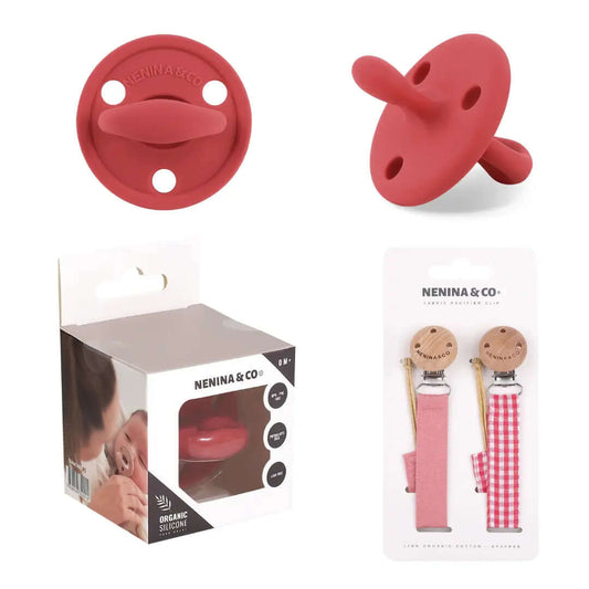 Pack 2 Chupeteros + 1 Chupete DIAMOND FS By Nenina & Co Rosa