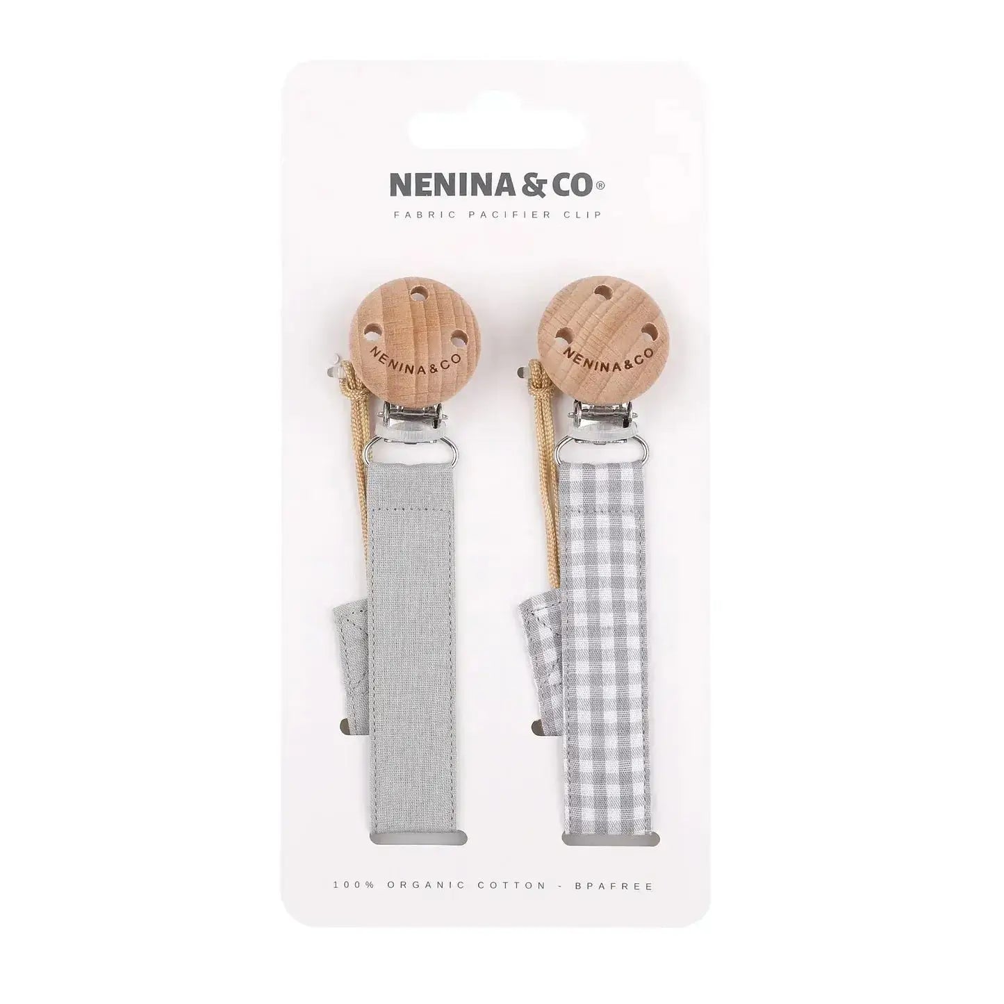 Pack 2 Chupeteros + 1 Chupete DIAMOND By Nenina & Co Gris